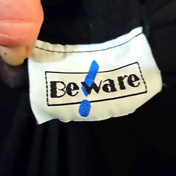 Beware Black Turtleneck Short Sleeve Bodysuit - Picture 2 of 7